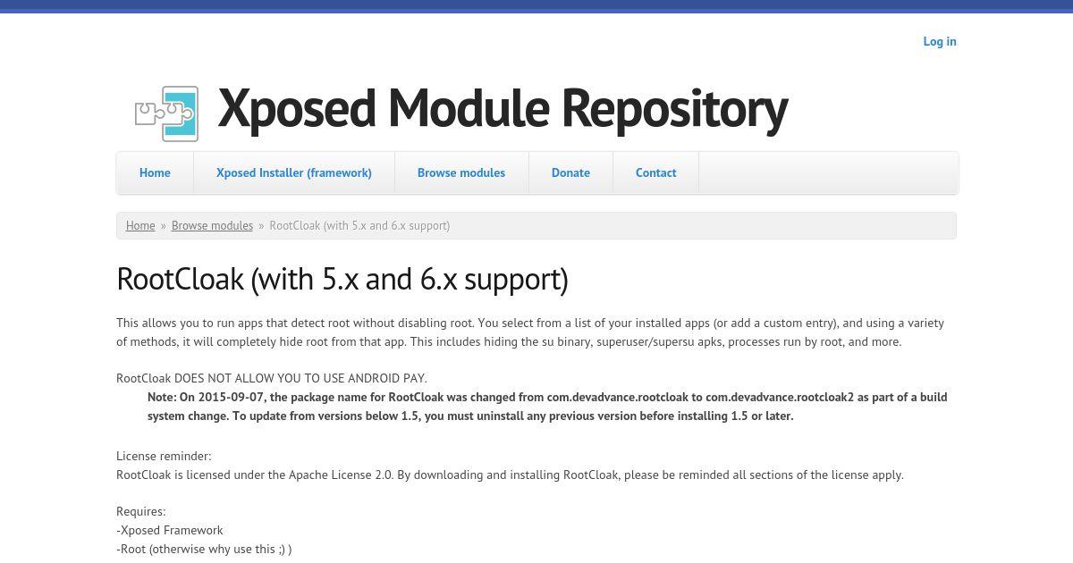 魚拓 Rootcloak With 5 X And 6 X Support Xposed Module Repository